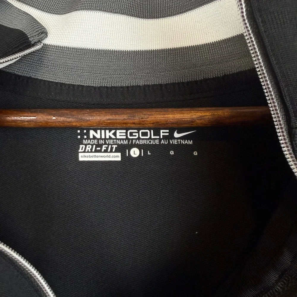 Nike Golf Mens Dri Fit 1/4 Zip Pullover L Black US Golf Embroidery Activewear